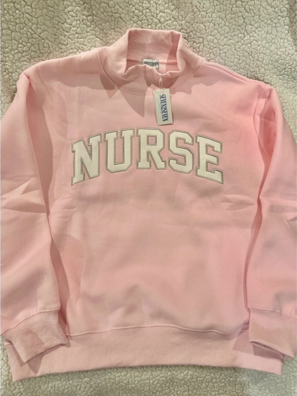 727 Nurse Pink Mockneck Medium NWT
